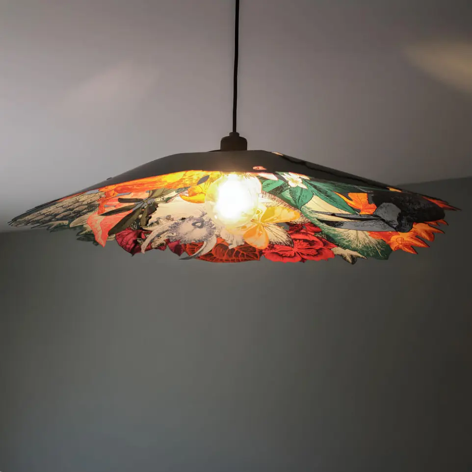 suspension lumineuse diamètre 70cm inspiration jungle coloré design juraj straka et ibride